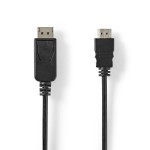 cablu displayport 1.2 tata - hdmi tata, 4k30hz, 2m, negru, nedis