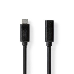cablu usb-c tata - usb-c mama, 1m, 4k60hz, 60w, negru, nedis