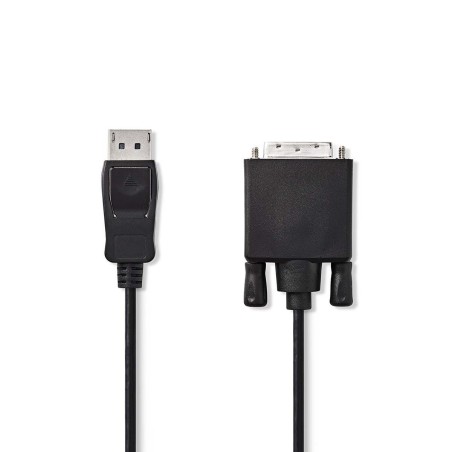 cablu displayport tata - dvi-d 24+1-pini tata, 4k 30hz, 2m, negru, nedis