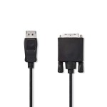 cablu displayport tata - dvi-d 24+1-pini tata, 4k 30hz, 2m, negru, nedis cablu displayport tata - dvi-d 24+1-pini tata, 4k 30hz, 2m, negru, nedis