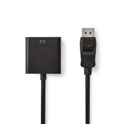 cablu displayport 1.2 tata - dvi-d 24+1-pini mama, 1080p, 0.2m, negru, nedis