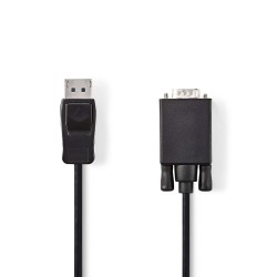 cablu displayport - vga nedis displayport tata - vga tata 2m negru