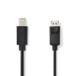 cablu mini displayport tata - displayport 1.2 tata, 4k 60hz, 3m, negru, nedis cablu mini displayport tata - displayport 1.2 tata, 4k 60hz, 3m, negru, nedis