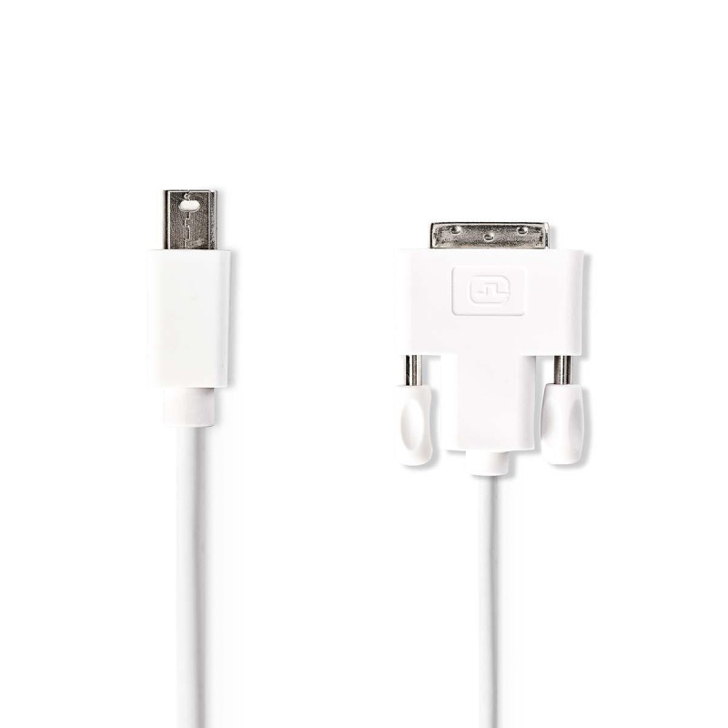cablu mini displayport 1.2 tata - dvi-d 24+1-pini tata, 2m, alb, nedis