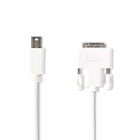 cablu mini displayport 1.2 tata - dvi-d 24+1-pini tata, 2m, alb, nedis