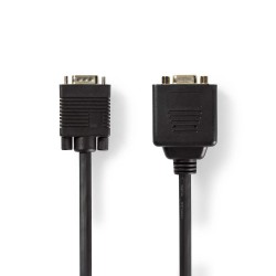 cablu adaptor vga tata - 2x vga mama 0.2m negru nedis