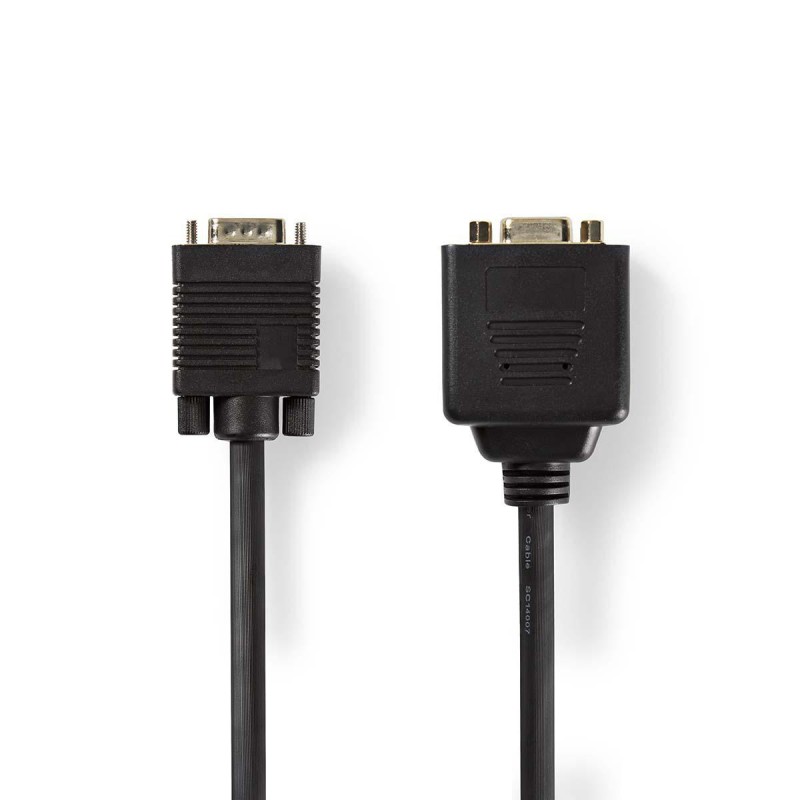 cablu adaptor vga tata - 2x vga mama 0.2m negru nedis