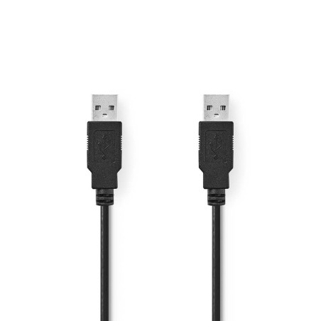 cablu usb 2.0 usb-a tata - usb-a tata, 3m, negru, nedis