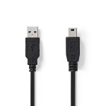 cablu usb 2.0 a tata - mini usb 5-pini tata, 5m, negru, nedis cablu usb 2.0 a tata - mini usb 5-pini tata, 5m, negru, nedis