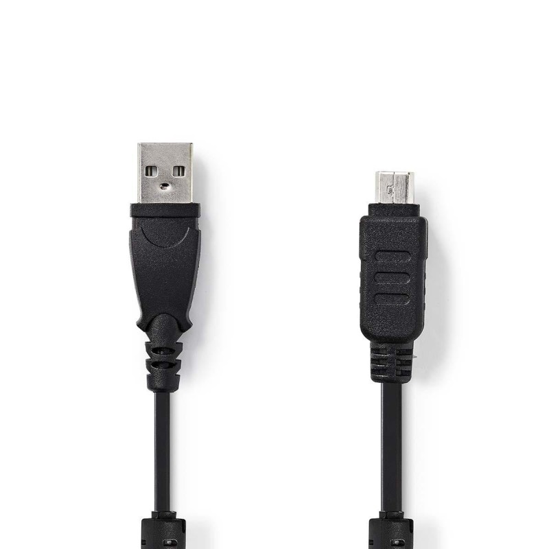 cablu de date pentru camera usb-a tata -  olympus cu 12 pini tata, 2m, negru, nedis