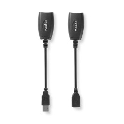 cablu extensie usb 2.0 mama - rj45 mama, activ, 0.2m, amplificare pana la 50m, nedis