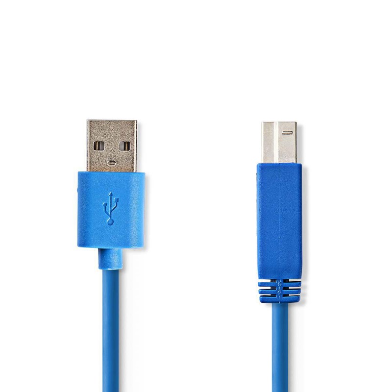 cablu imprimanta usb 3.2 usb-a tata - usb-b tata, 3m, albastru, nedis cablu imprimanta usb 3.2 usb-a tata - usb-b tata, 3m, albastru, nedis