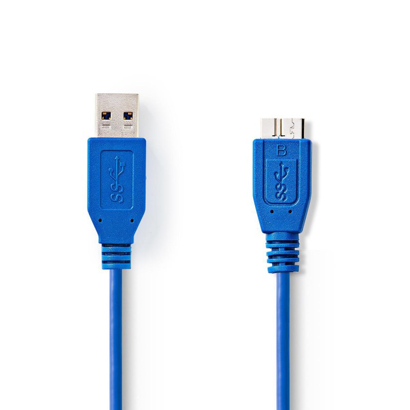 cablu usb 3.2 usb-a tata - micro-b tata, 1m, albastru, nedis cablu usb 3.2 usb-a tata - micro-b tata, 1m, albastru, nedis