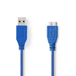 cablu usb 3.2 usb-a tata - micro-b tata, 5m, albastru, nedis cablu usb 3.2 usb-a tata - micro-b tata, 5m, albastru, nedis