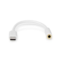 adaptor usb-c tata - audio 3.5mm nedis, 0.1m, alb