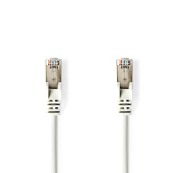 cablu de retea sf/utp nedis, cat5e rj45 tata- rj45 tata, 10m, alb