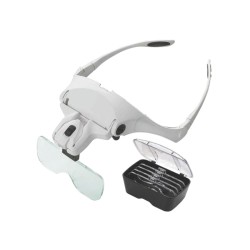 Lupe, Magnifying glasses with magnifier, magnification 1-3,5x, LED illuminaton HADEX P336C -1, dioda.ro