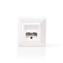 priza de perete cat 5e 2x rj45 mama, aparenta, ivory, nedis