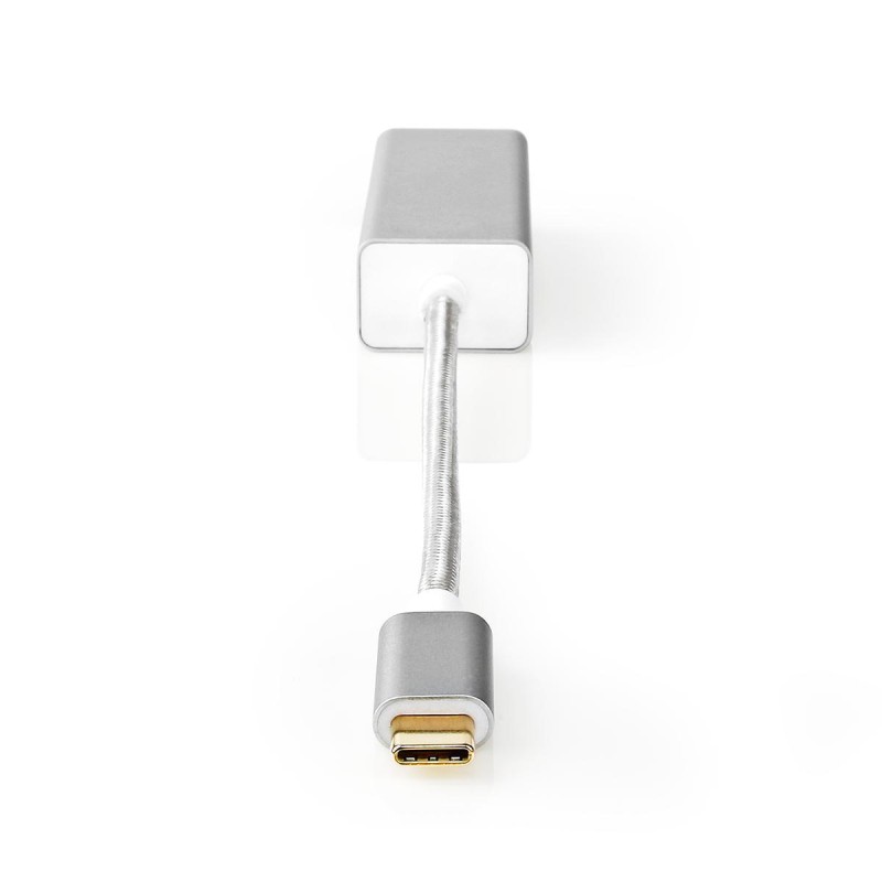 adaptor retea usb-c tata - rj45 mama, gigabit, 0.2m, argintiu, nedis adaptor retea usb-c tata - rj45 mama, gigabit, 0.2m, argintiu, nedis