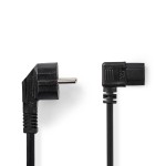 cablu de alimentare schuko tata cotit - iec-320-c13 cotit, 3m, negru, nedis