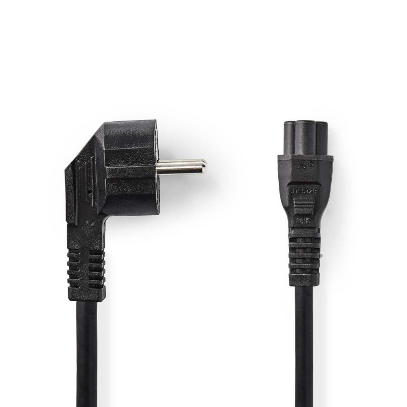 cablu de alimentare schuko tata cotit - iec-320-c5 2m negru, nedis cablu de alimentare schuko tata cotit - iec-320-c5 2m negru, nedis