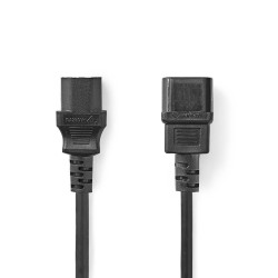 cablu de alimentare iec-320-c14 - iec-320-c13 2m negru, nedis
