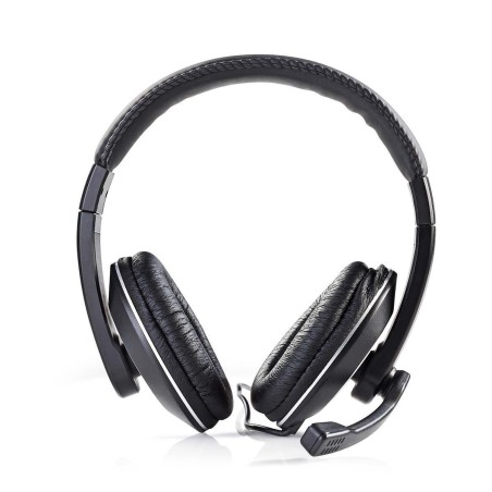 casti cu fir multimedia, microfon, conectori 2 x 3.5mm, negru, nedis