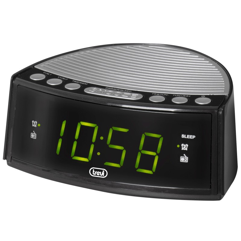 radio cu ceas si alarma, display mare, rc 846, negru, trevi