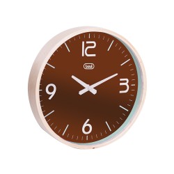 ceas de perete cu quartz om 3311 l, 25cm, carcasa lemn, maro, trevi