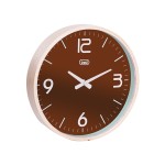 ceas de perete cu quartz om 3311 l, 25cm, carcasa lemn, maro, trevi