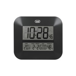 ceas de perete digital om 3520 d, 27cm, temperatura, calendar, negru, trevi