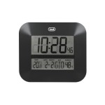 ceas de perete digital om 3520 d, 27cm, temperatura, calendar, negru, trevi