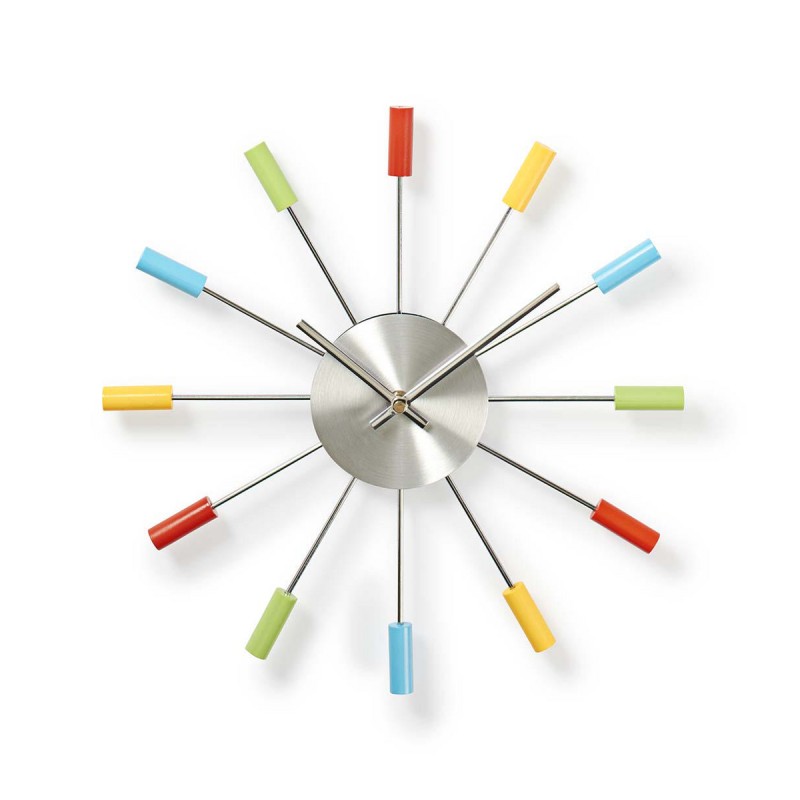 ceas de perete 34 cm colorat/argintiu nedis