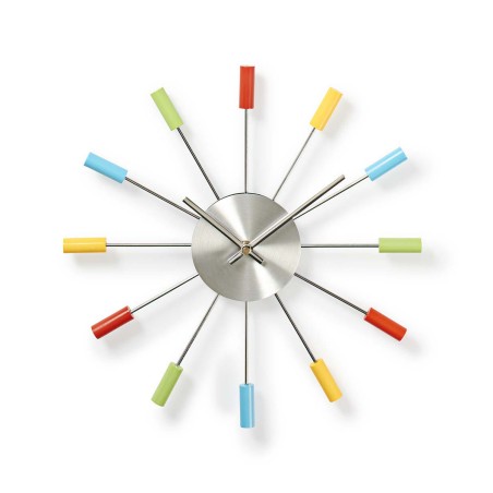 ceas de perete 34 cm colorat/argintiu nedis