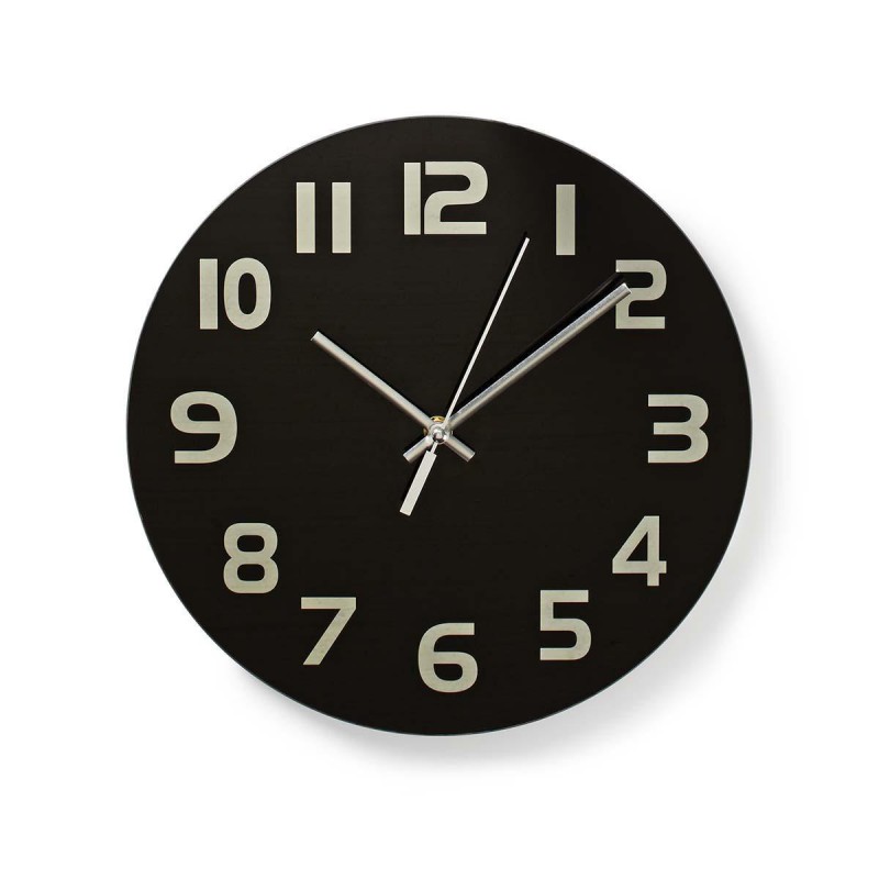 ceas de perete elegant negru 30 cm nedis