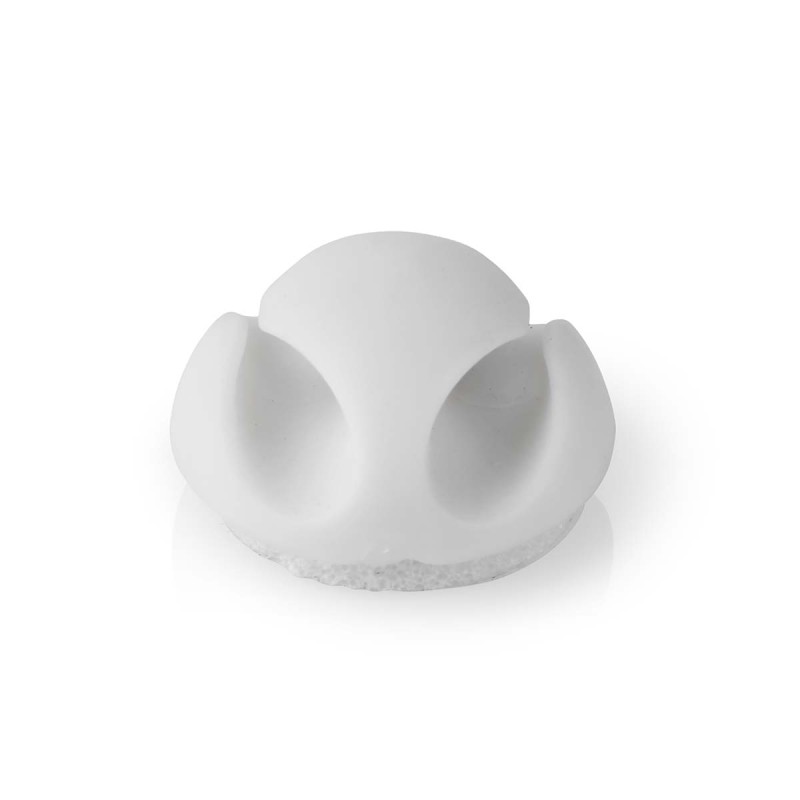 organizator de cabluri, 2 sloturi, max 5.3mm, set 3 bucati, alb, nedis