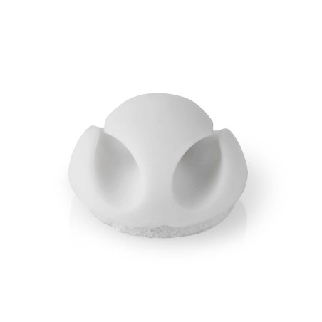 organizator de cabluri, 2 sloturi, max 5.3mm, set 3 bucati, alb, nedis