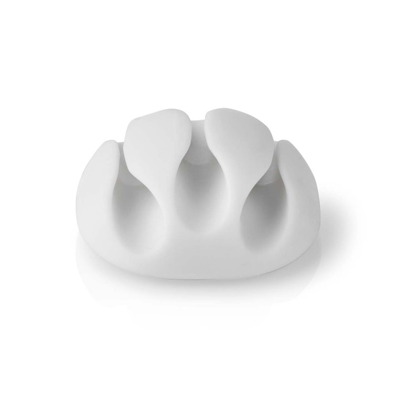 organizator de cabluri, 3 sloturi, max 5.3mm, set 4 bucati, alb, nedis