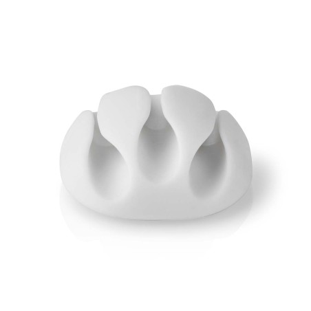 organizator de cabluri, 3 sloturi, max 5.3mm, set 4 bucati, alb, nedis