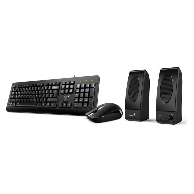 kit genius kms u130, tastatura + mouse optic + boxe