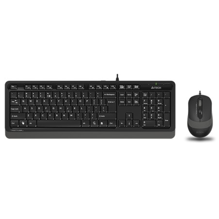 kit tastatura si mouse cu fir a4tech f1010, usb, gri