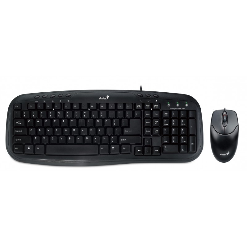 kit tastatura si mouse cu fir genius km-200, usb, negru