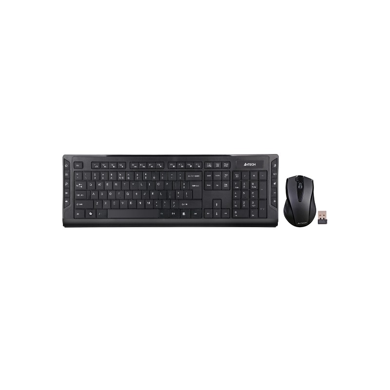 kit tastatura si mouse wireless a4tech 6300f, usb, negru