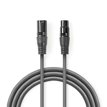 cablu digital dmx 110 ohmxlr 3-pini tata - xlr 3-pini mama, 20m, grey
