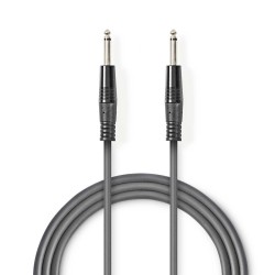 cablu audio nedis jack mono 6.35mm tata - jack mono 6.35mm tata 3m