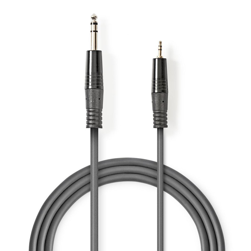cablu audio stereo 6.35mm tata - 3.5mm tata 1.5m gri nedis cablu audio stereo 6.35mm tata - 3.5mm tata 1.5m gri nedis