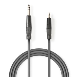 cablu audio stereo 6.35mm tata - 3.5mm tata 3m gri nedis