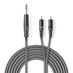 cablu audio stereo 6.35mm tata - 2x rca tata 1.5m, gri cablu audio stereo 6.35mm tata - 2x rca tata 1.5m, gri