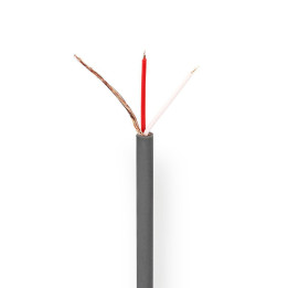 cablu microfon nedis 2x 0.125 mm², rola 100m, gri