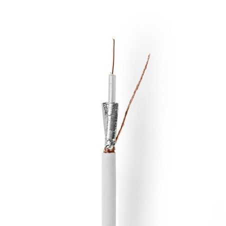 cablu coaxial dublu ecranat rg59/u, rola 100m, alb, nedis